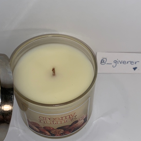 RARE 25-40 Hrs Creamy Nutmeg 🕯Single Wick Candle Bath & Body Works - Picture 3 of 13
